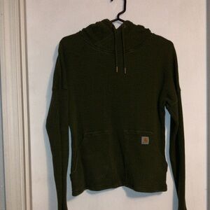 Carhartt Women's Olive Waffle Knit Hoodie